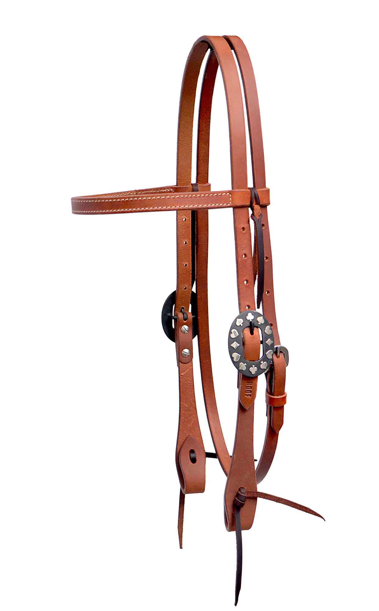 Handcrafted Designer Hardware Working Tack Headstall (card suit)