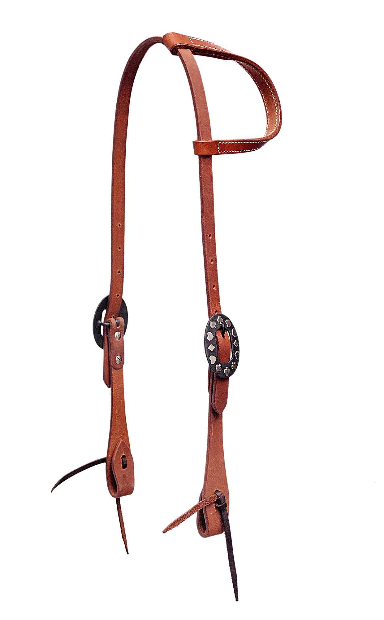 Handcrafted Designer Hardware Working One Ear Headstall (cardsuit)