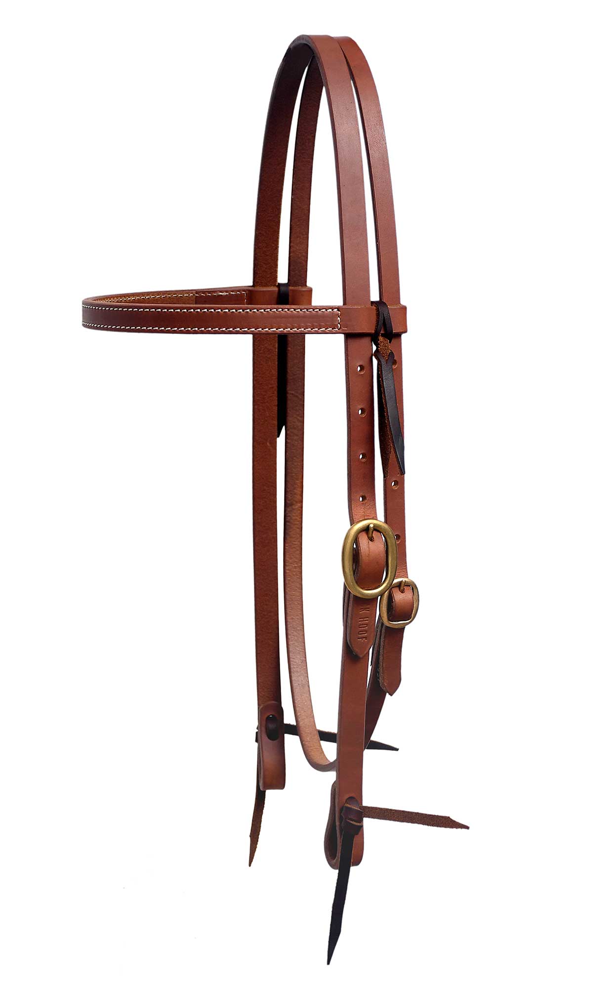 BLACK HOOF Straight Browband Working Tack Oiled Russet Harness Headstall