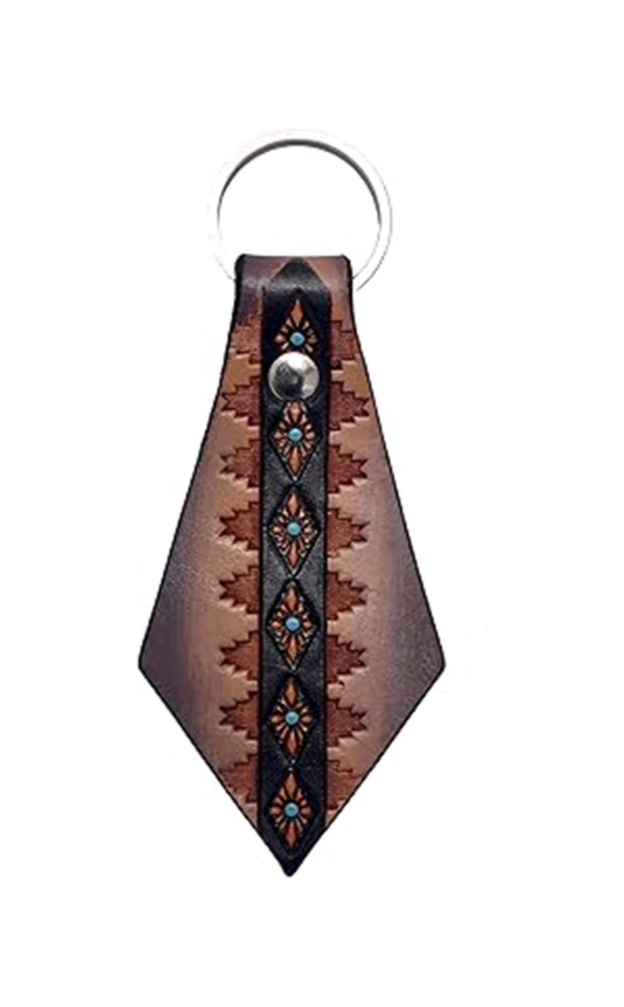 Hand Tooled/Painted/Antiqued Leather Key Chains