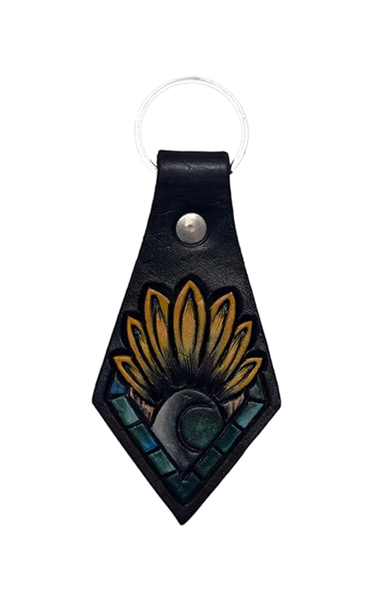 Hand Tooled/Painted/Antiqued Leather Key Chains