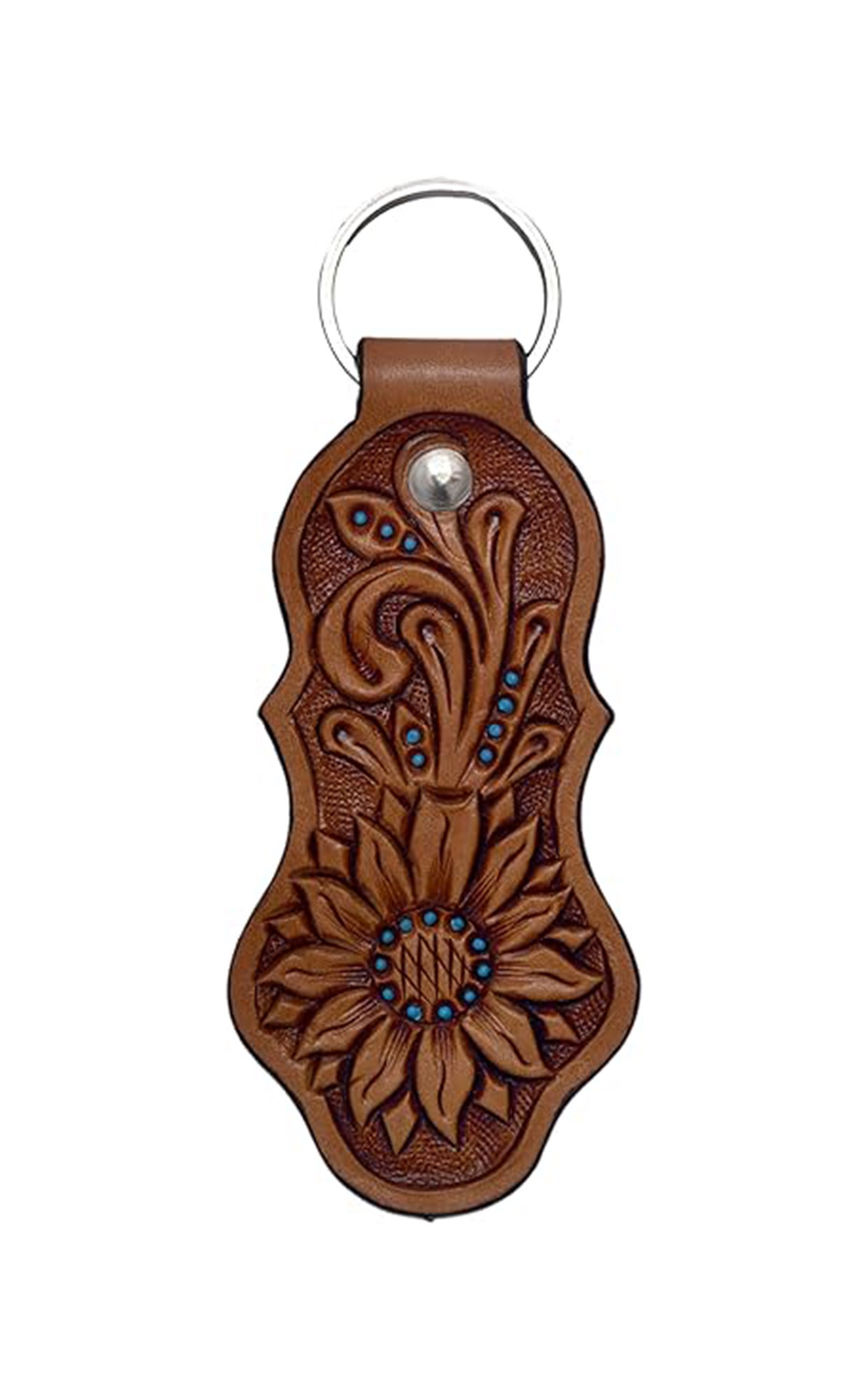 Hand Tooled/Painted/Antiqued Leather Key Chains