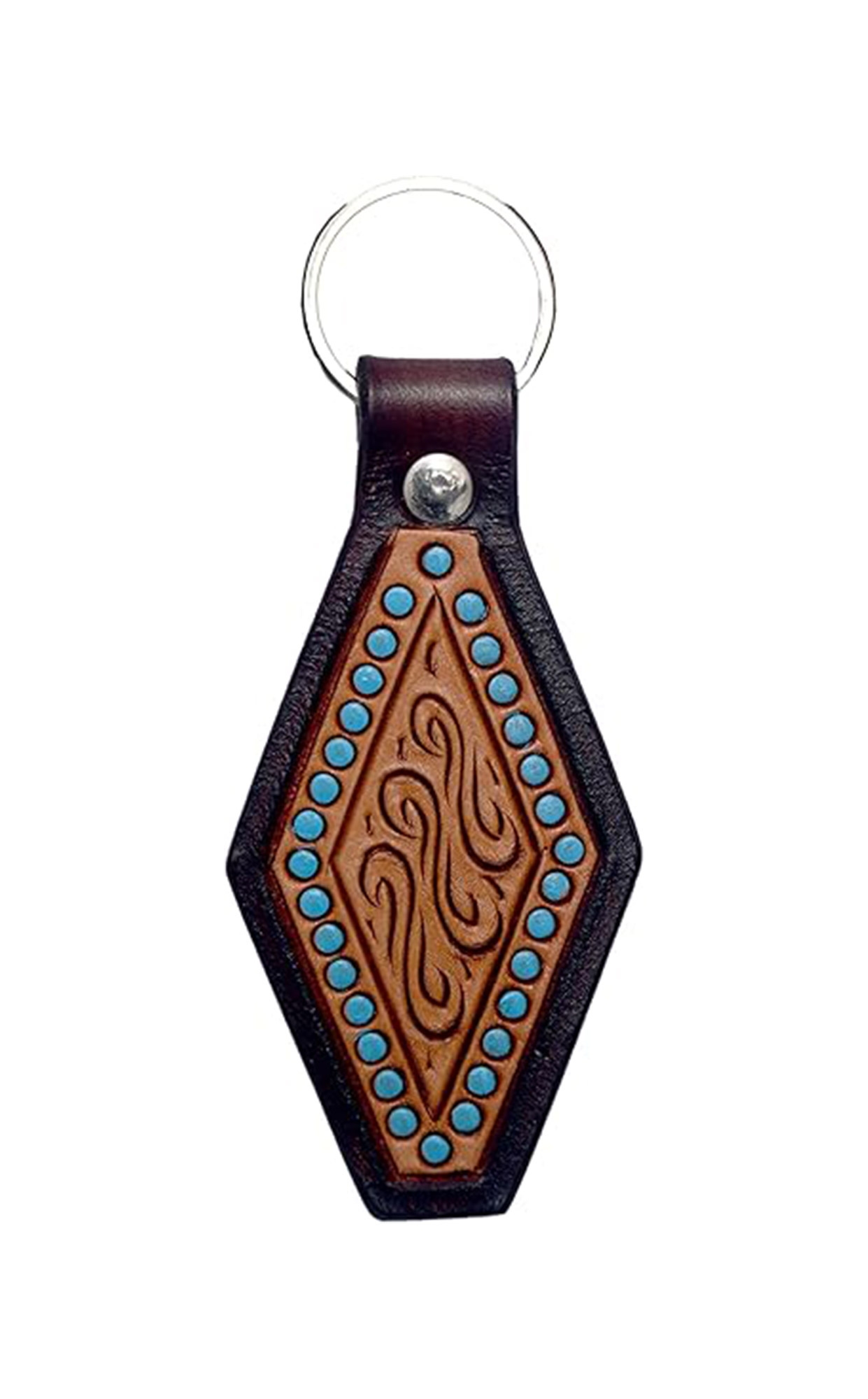 Hand Tooled/Painted/Antiqued Leather Key Chains