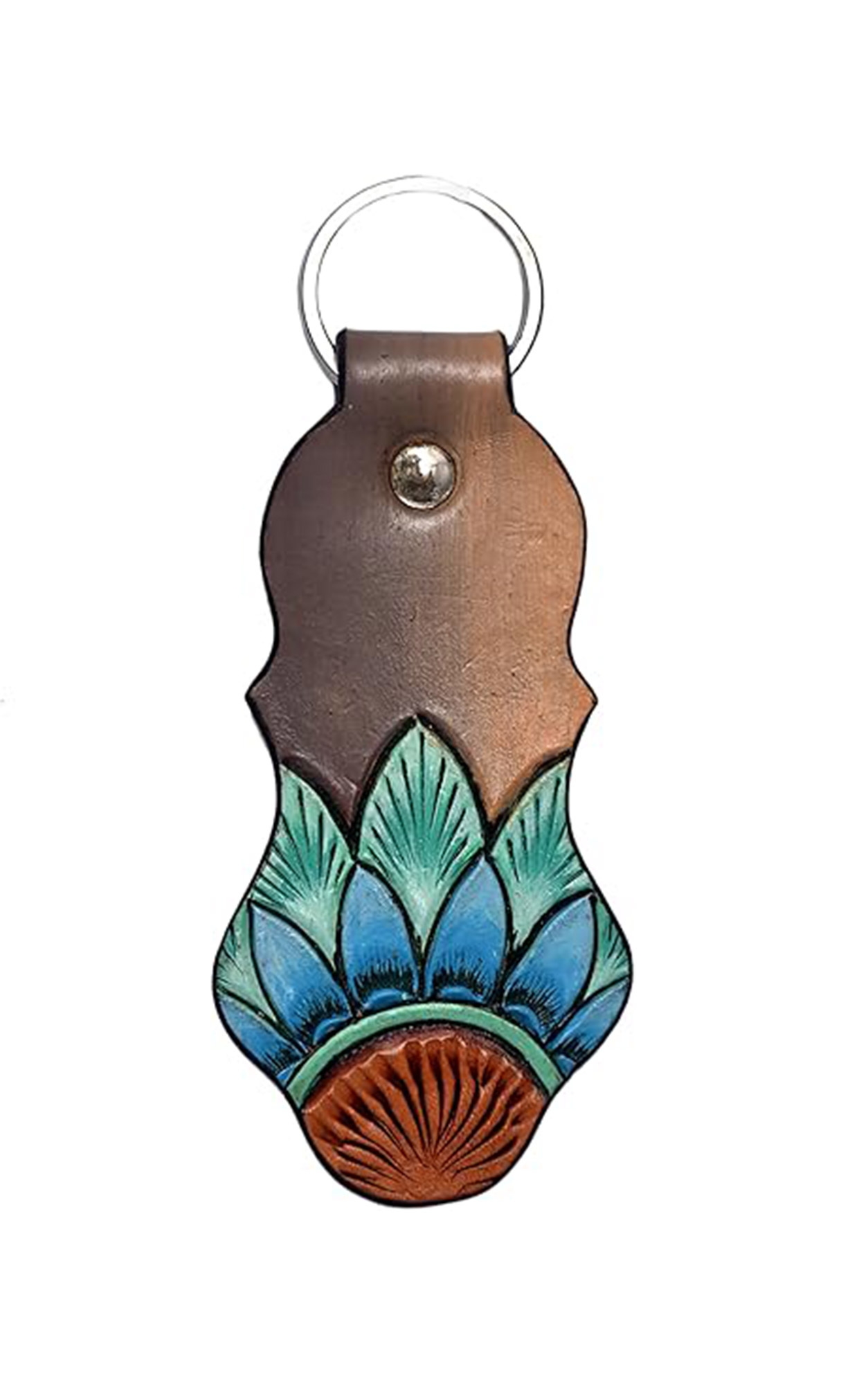Hand Tooled/Painted/Antiqued Leather Key Chains