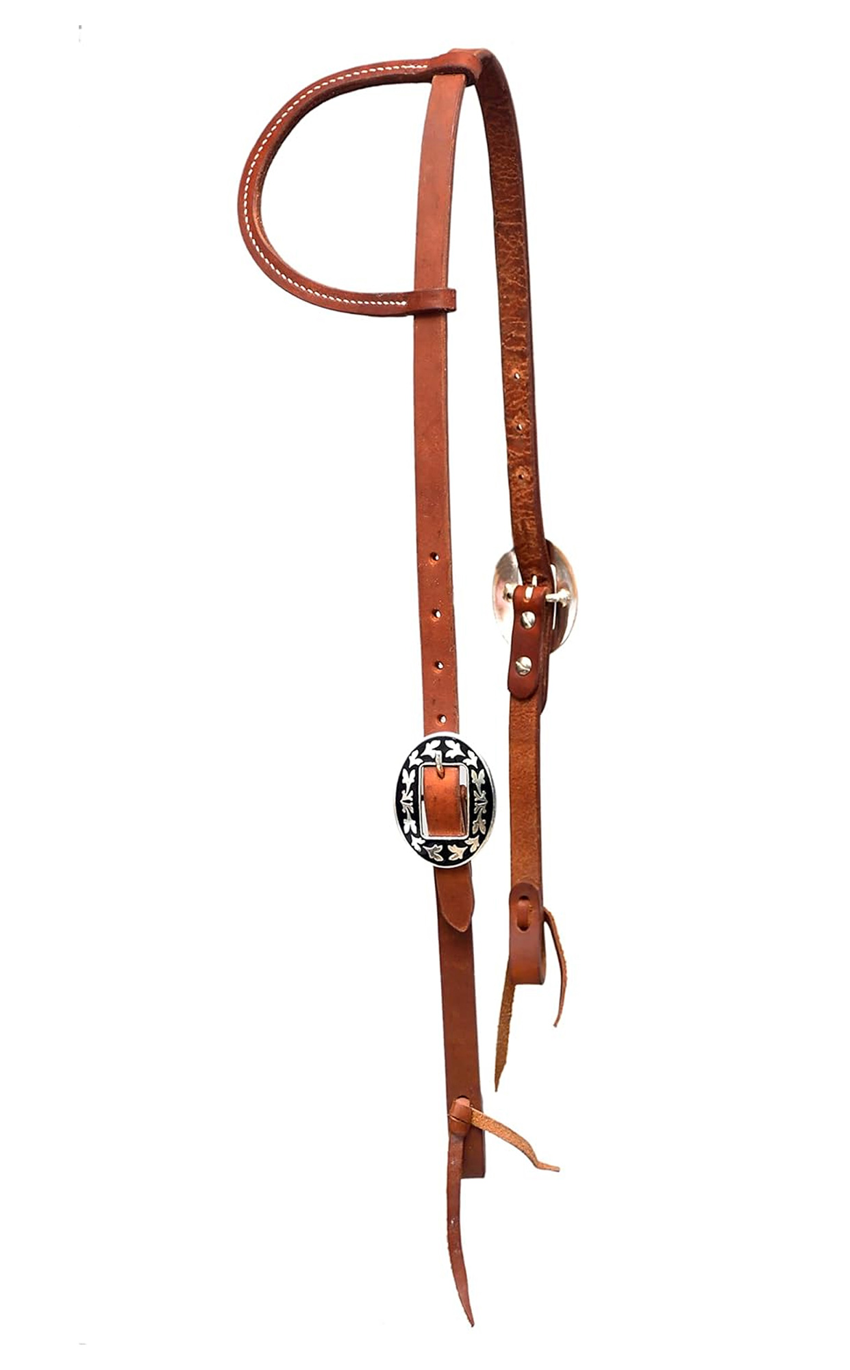 BLACK HOOF Handcrafted Harness Browband Headstall with Engraved Steel Designer Buckle