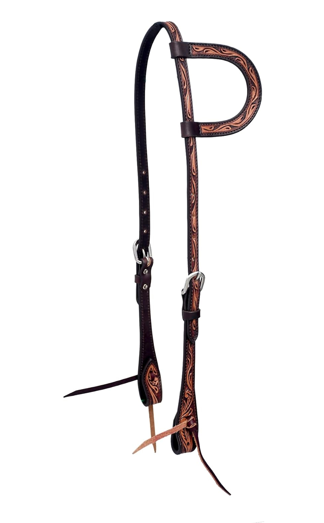 Black Hoof Floral Tour | American Leather Slip-Ear Head Sole, Two-Tone | Barrel Racing