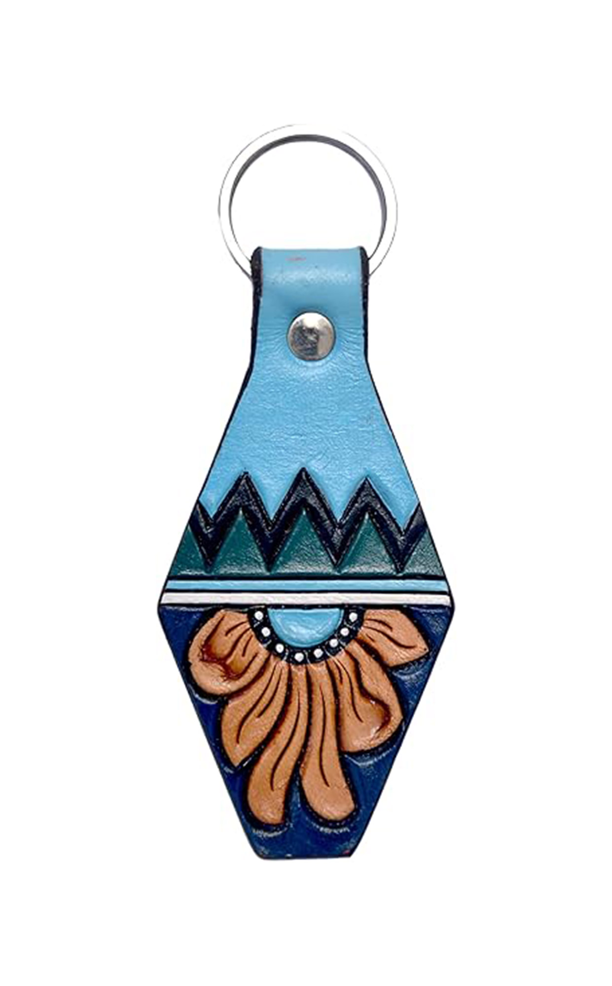 BLACK HOOF Hand Tooled/Painted/Antiqued Leather Key Chains