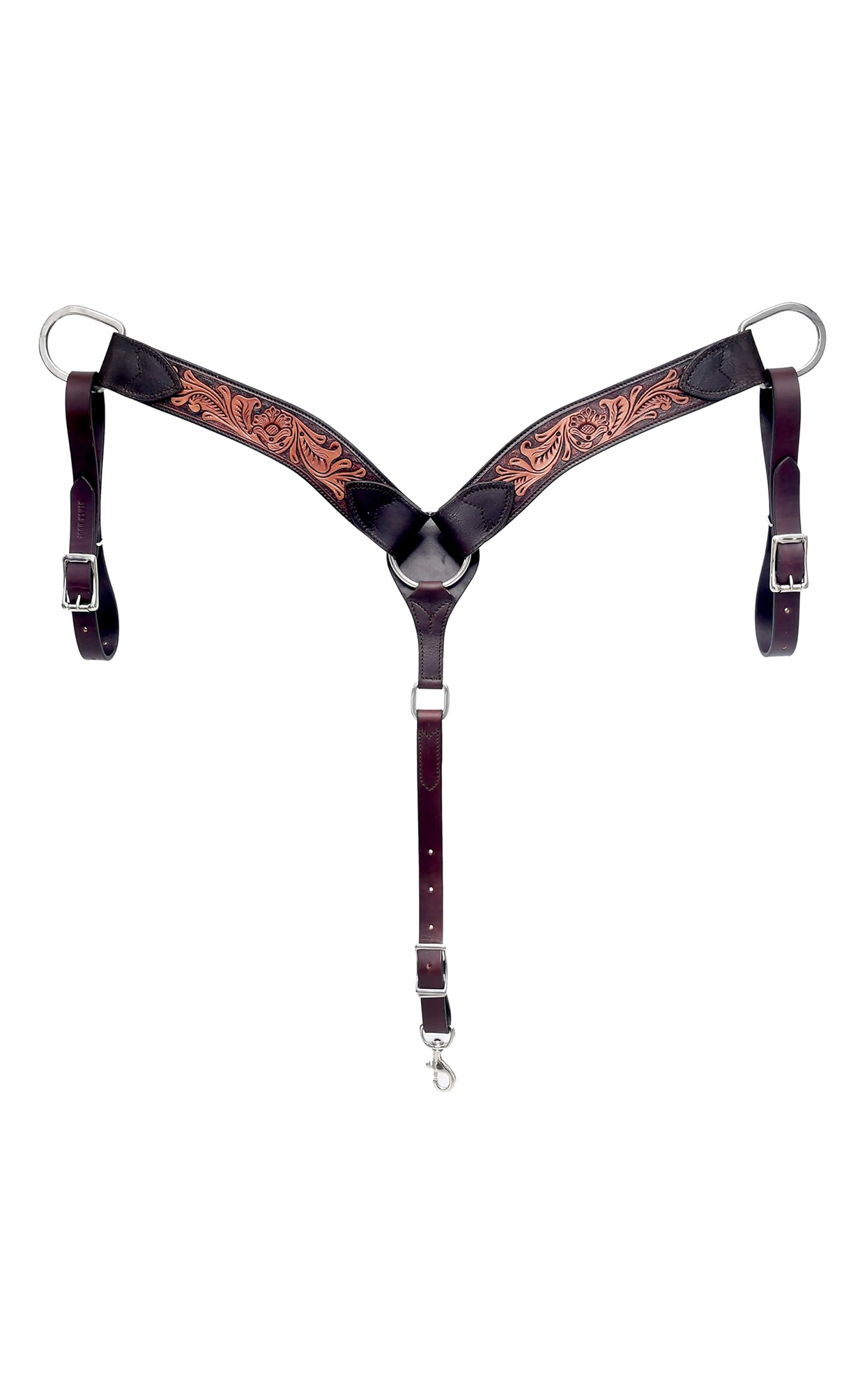 BLACK HOOF – Cuello de pecho de piel americana, dos tonos | Barrel Racing