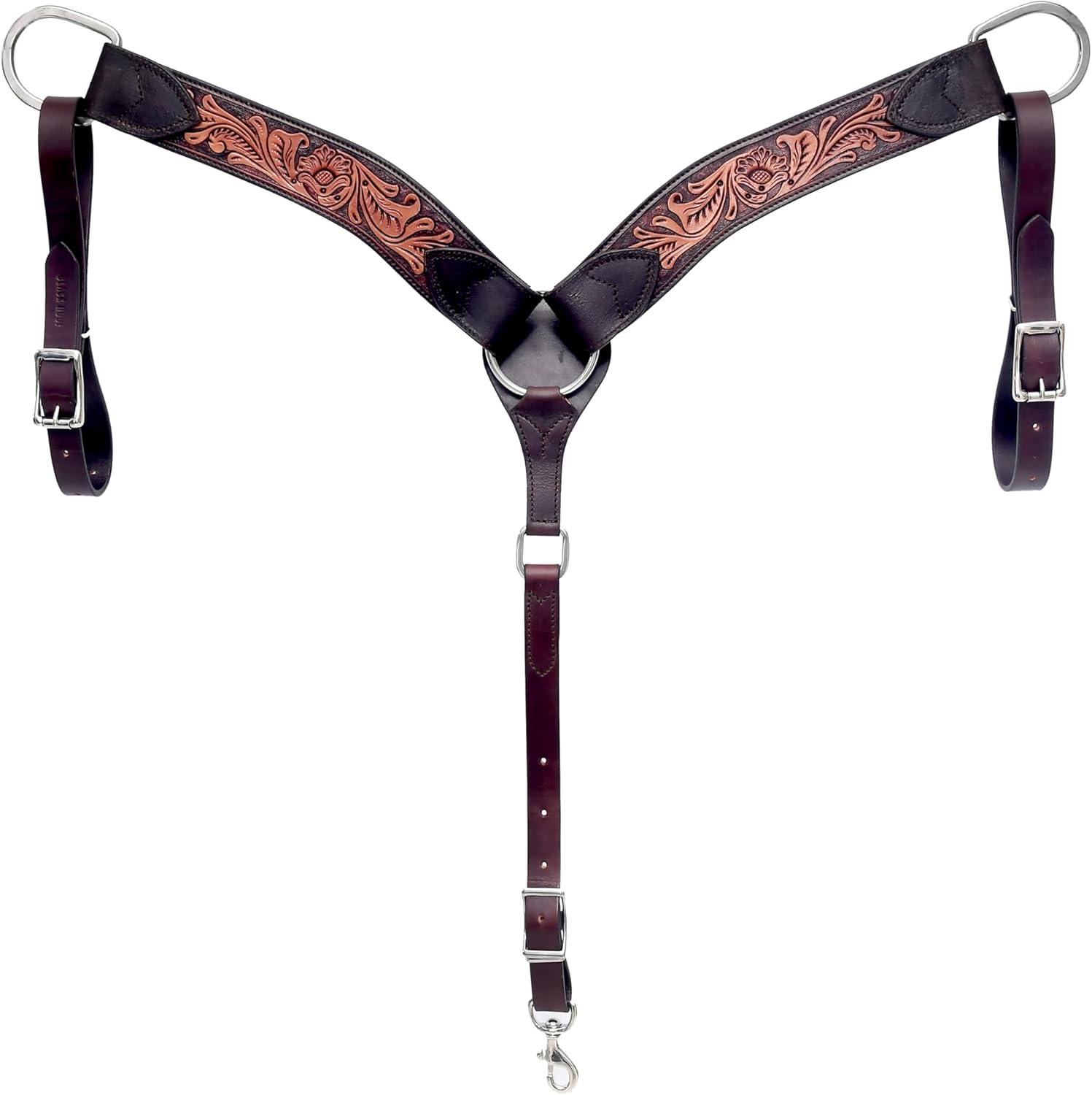 BLACK HOOF – Cuello de pecho de piel americana, dos tonos | Barrel Racing