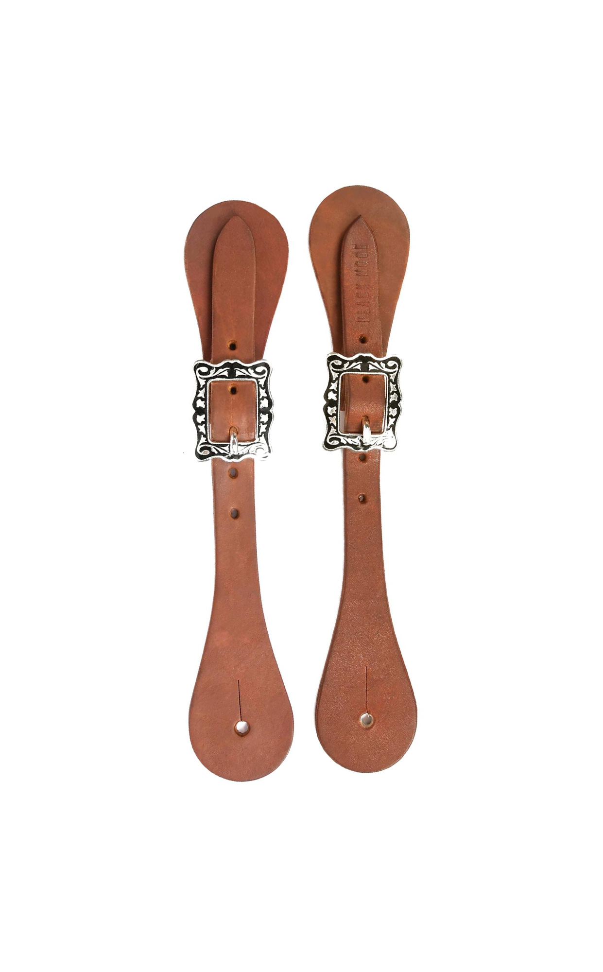 BLACK HOOF Leather Spur Straps for Horse Riders | Western Men, Women, Adjustable Single Ply Spur Straps | Equestrian Accessories