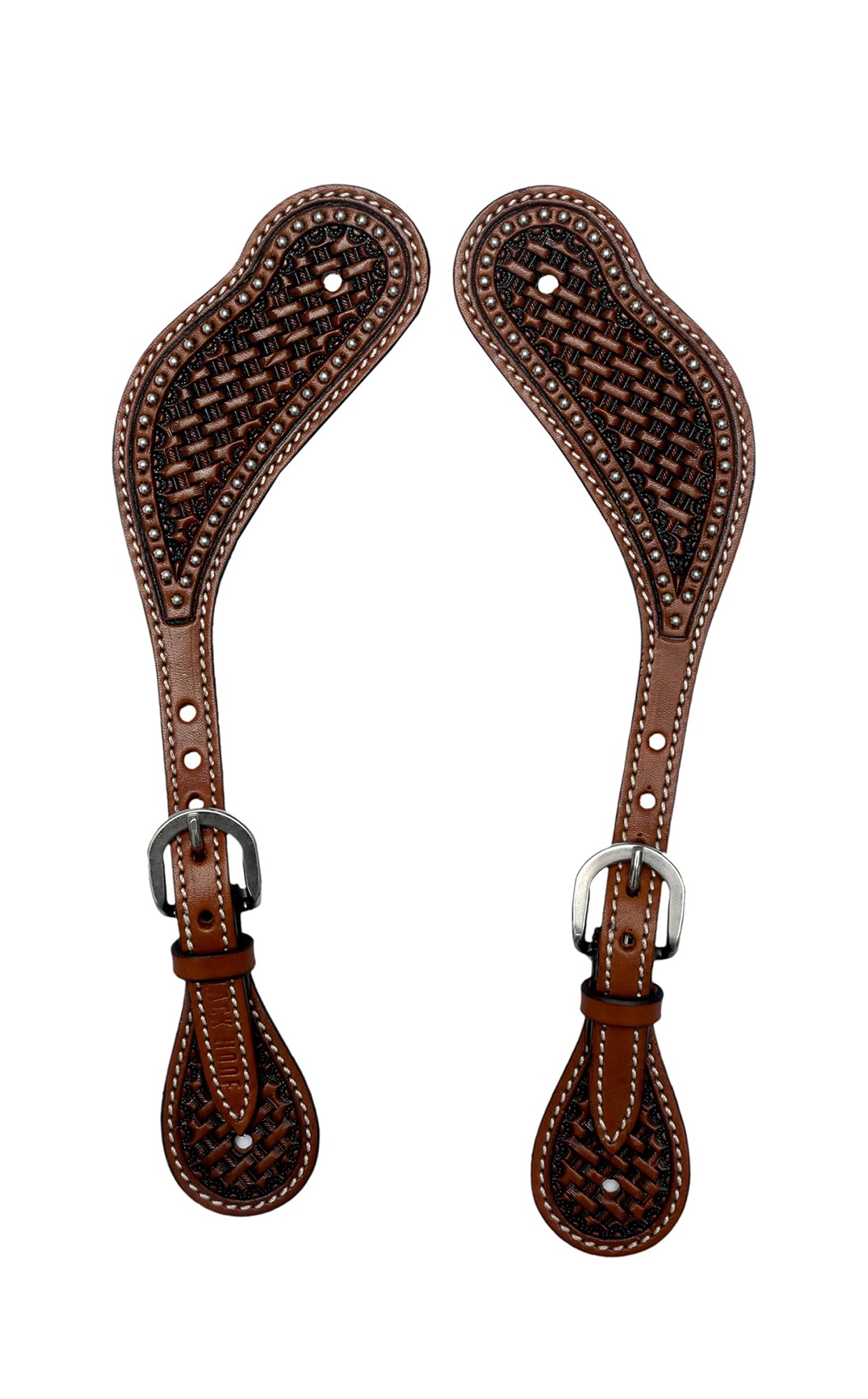 BLACK HOOF Painted Floral Tooled Leather Spur Straps for Horse Riders | Adjustable Single Ply Spurs for Men, Women | Western Equestrian Accessories |Ideal Spurs for Cowboy Boots