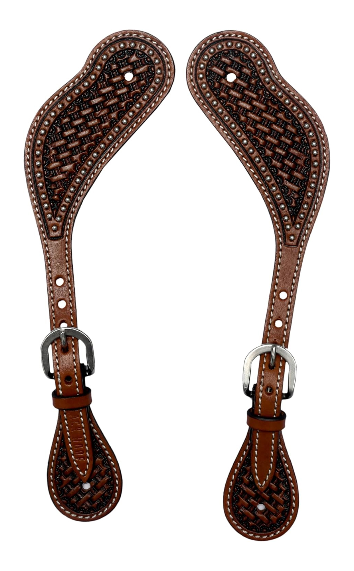 BLACK HOOF Painted Floral Tooled Leather Spur Straps for Horse Riders | Adjustable Single Ply Spurs for Men, Women | Western Equestrian Accessories |Ideal Spurs for Cowboy Boots