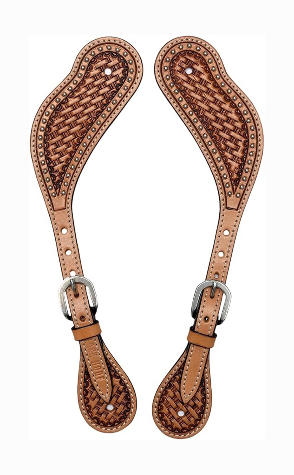 BLACK HOOF Painted Floral Tooled Leather Spur Straps for Horse Riders | Adjustable Single Ply Spurs for Men, Women | Western Equestrian Accessories |Ideal Spurs for Cowboy Boots